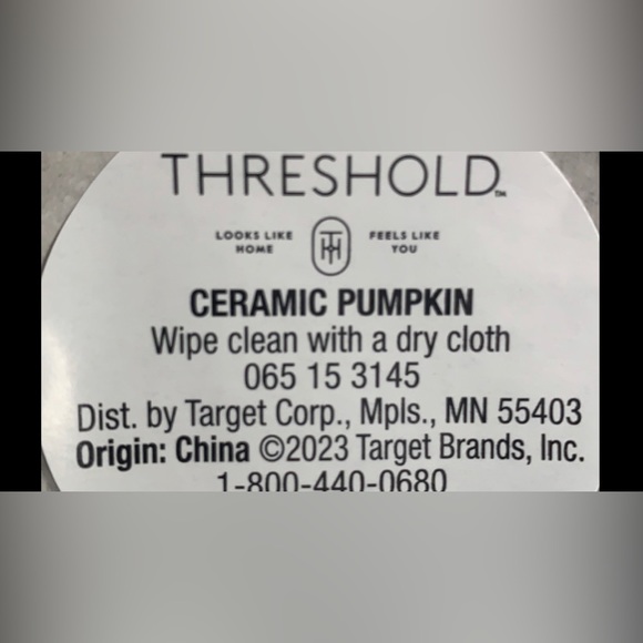 Fall Threshold Ceramic Pumpkin. Brand New. - Picture 7 of 7